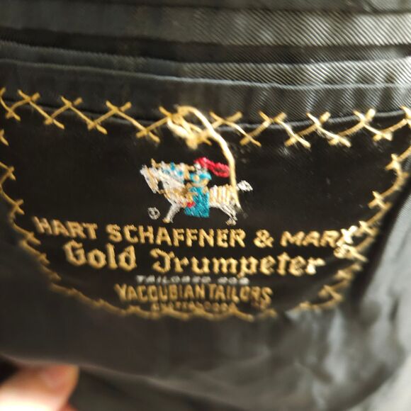 Hart Schaffner Marx Mens 44R Gray Wool 2-Button Sports Coat Blazer - Picture 4 of 9